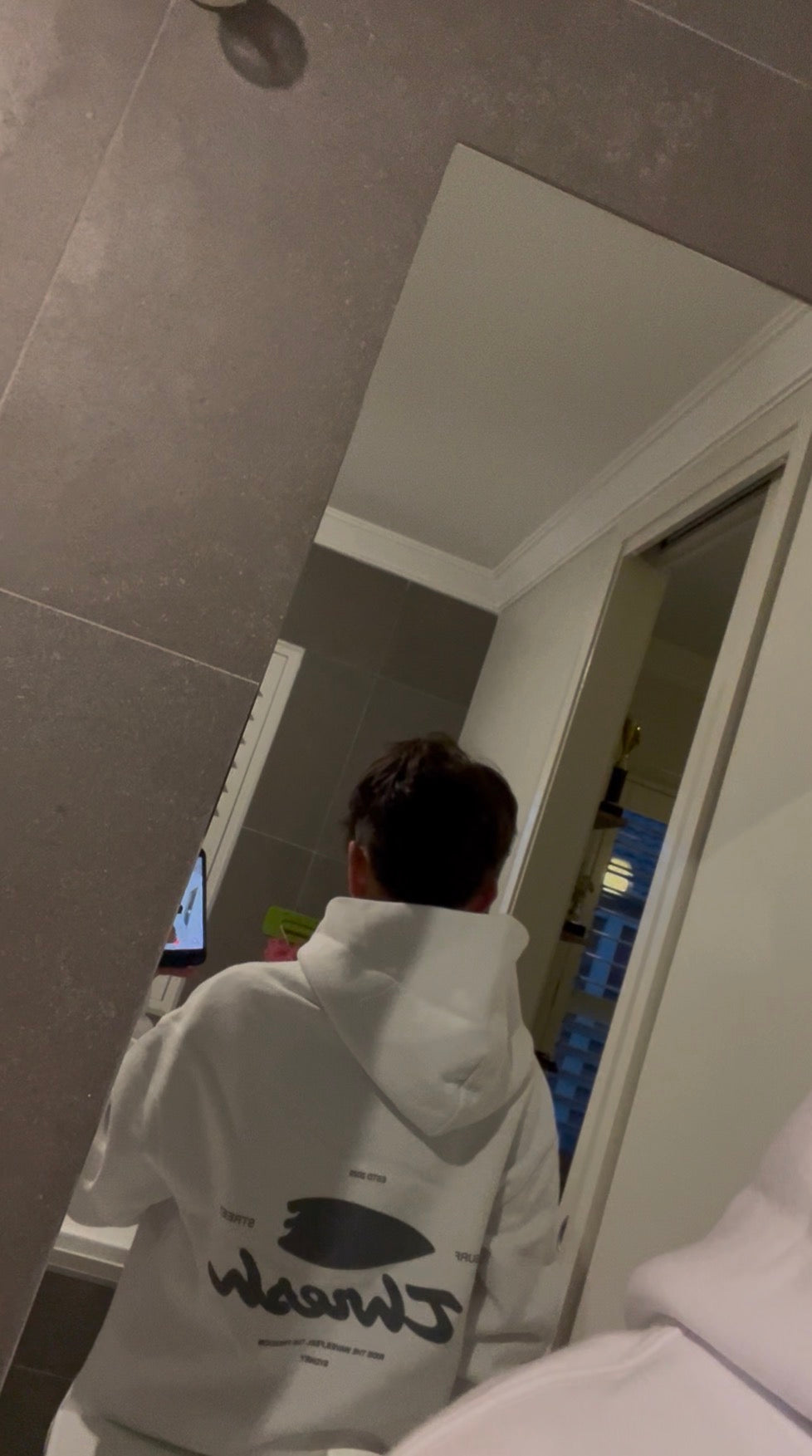 White and Grey Hoodie